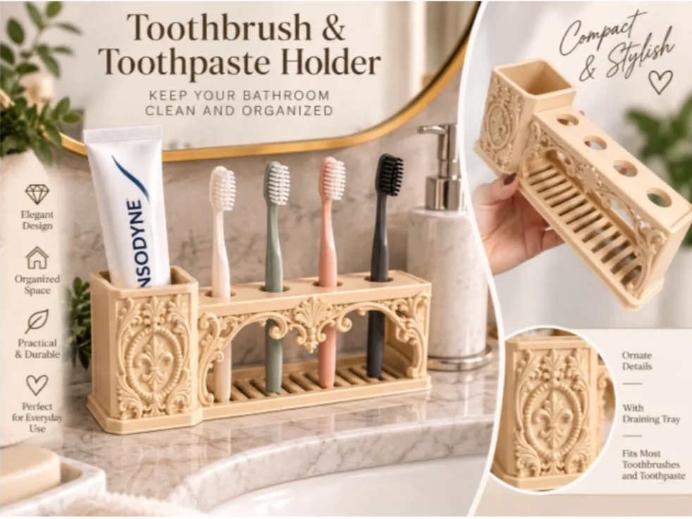 Elegant Toothbrush & Toothpaste Holder