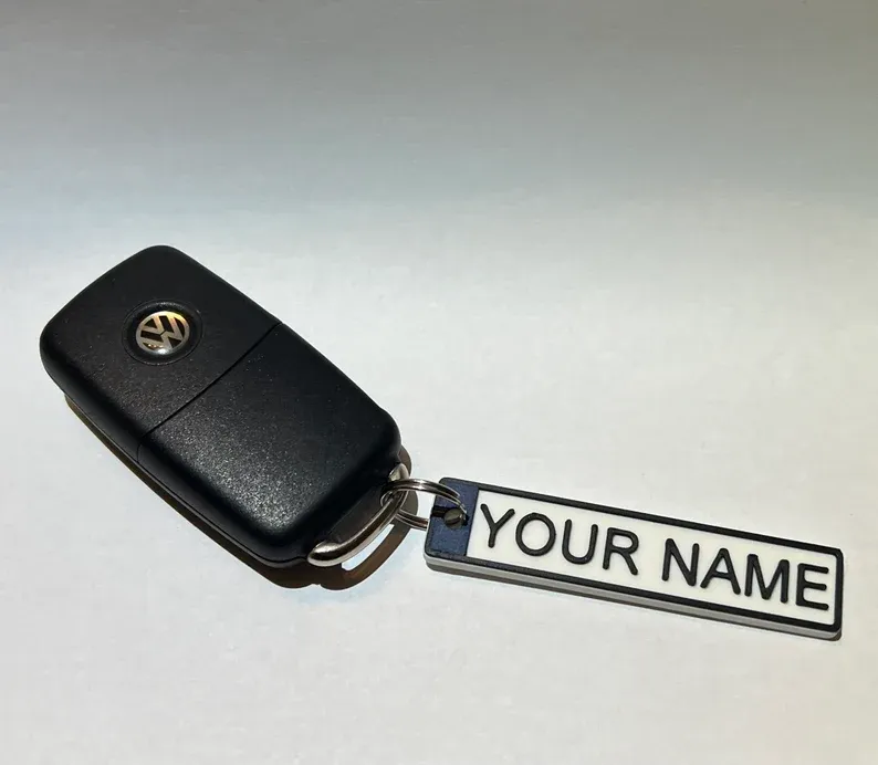 Customizable Licence Plate Key Ring - 2D Art, in stock in India