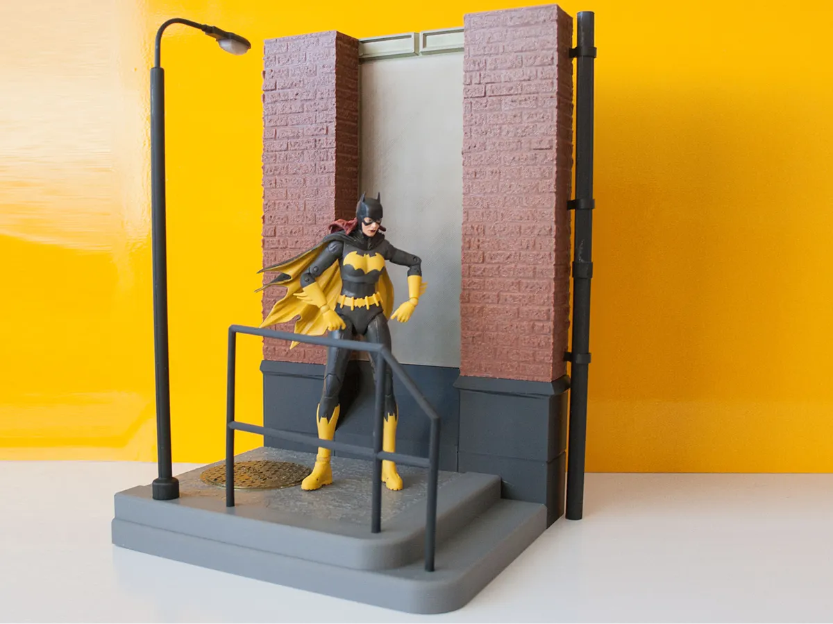 Miniature Street corner diorama, scale 1:12