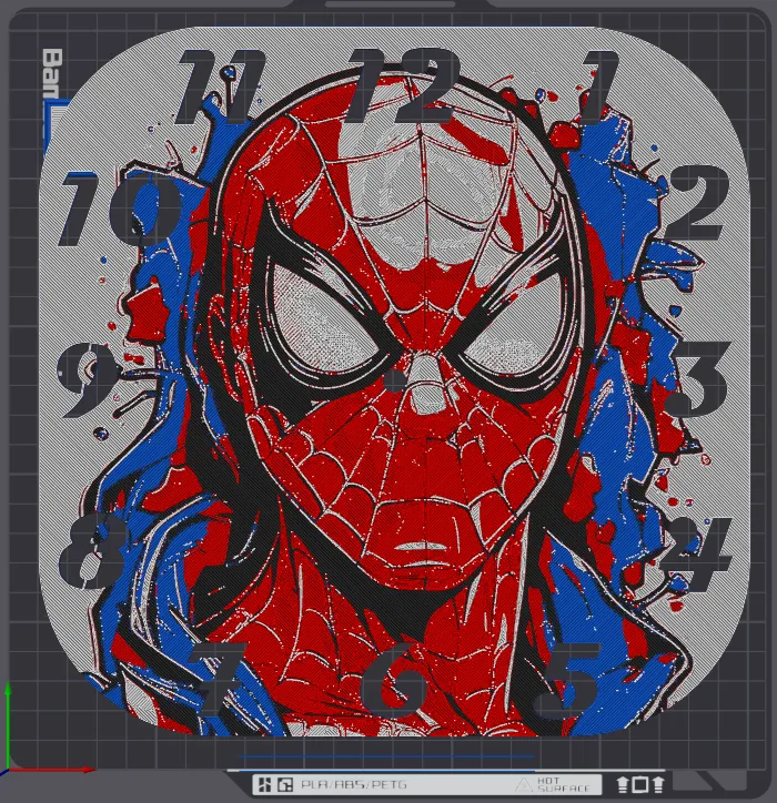 Spiderman Clock HueForge, photo 2 of 2 - Spiderman Clock HueForge Home Decor Items