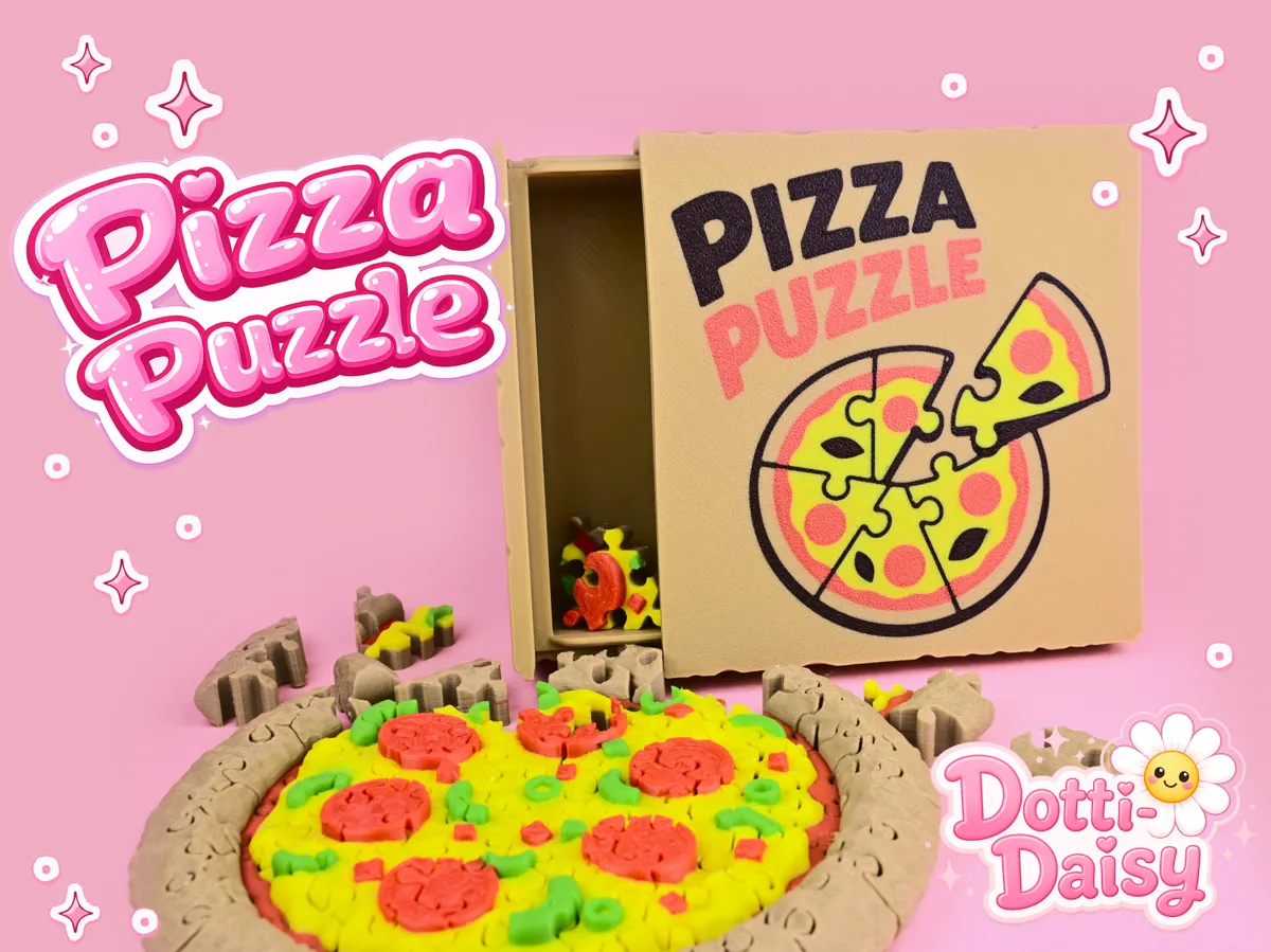 Pizza Puzzle and Box Tasty Jigsaw 3D Toy