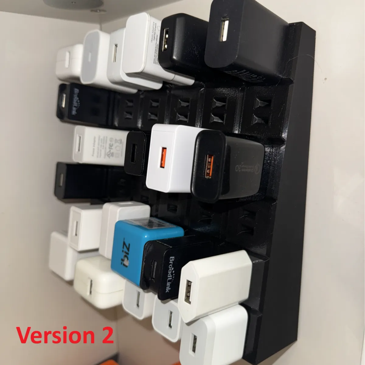 USB charger block holder