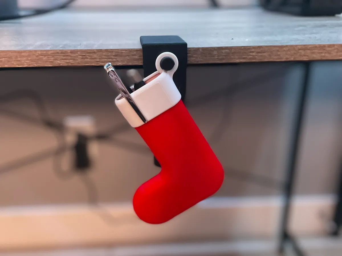 Christmas Stocking Pen Holder, photo 4 of 4 - Christmas Stocking Pen Holder Desk & Office