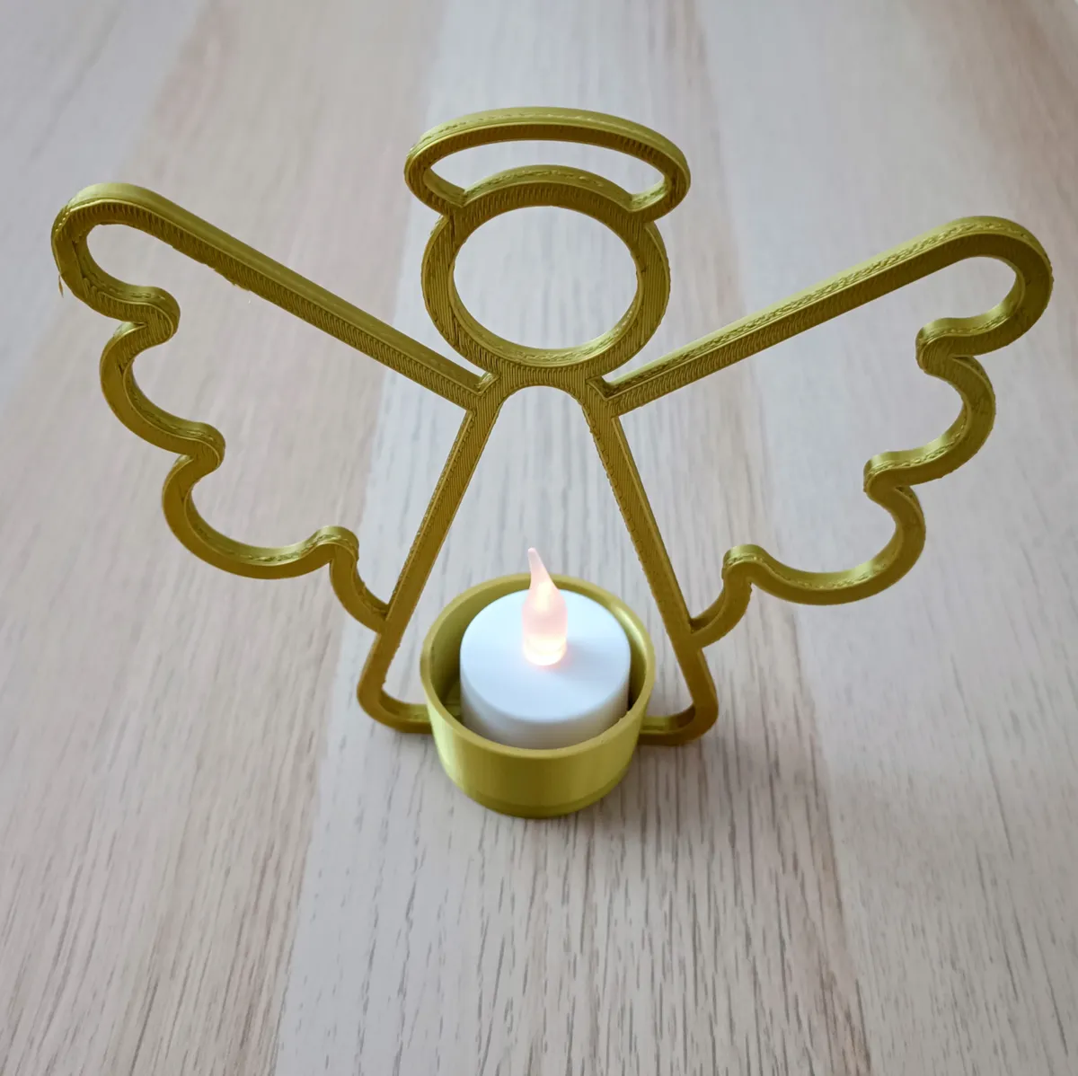 Angel candle holder for LED tea light candles