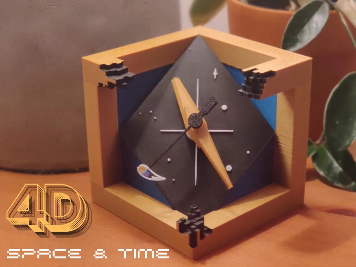 Cosmic Chronos Cube: A 4D Journey in Space-Time - Table & Alarm Clocks, in stock in India