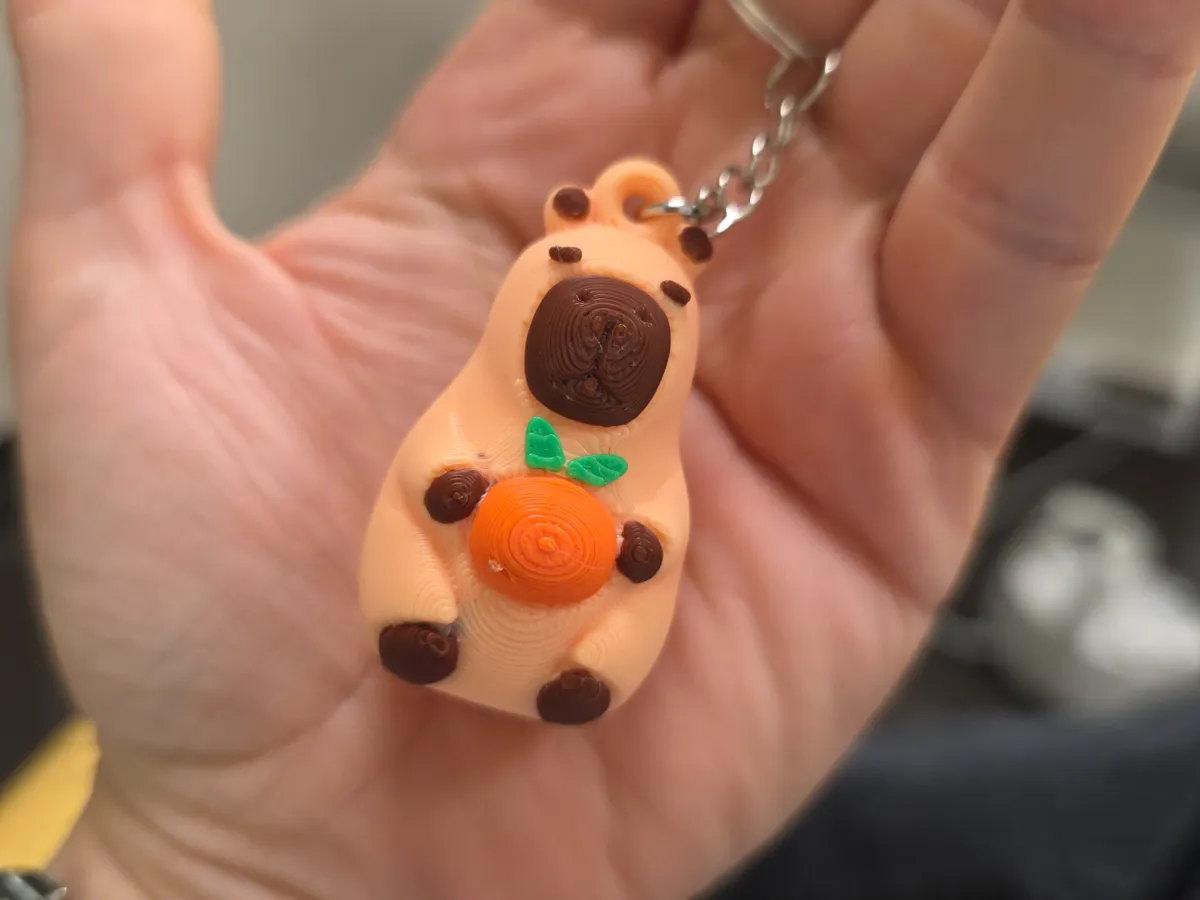 CAPYBARA holding fruit Keychain