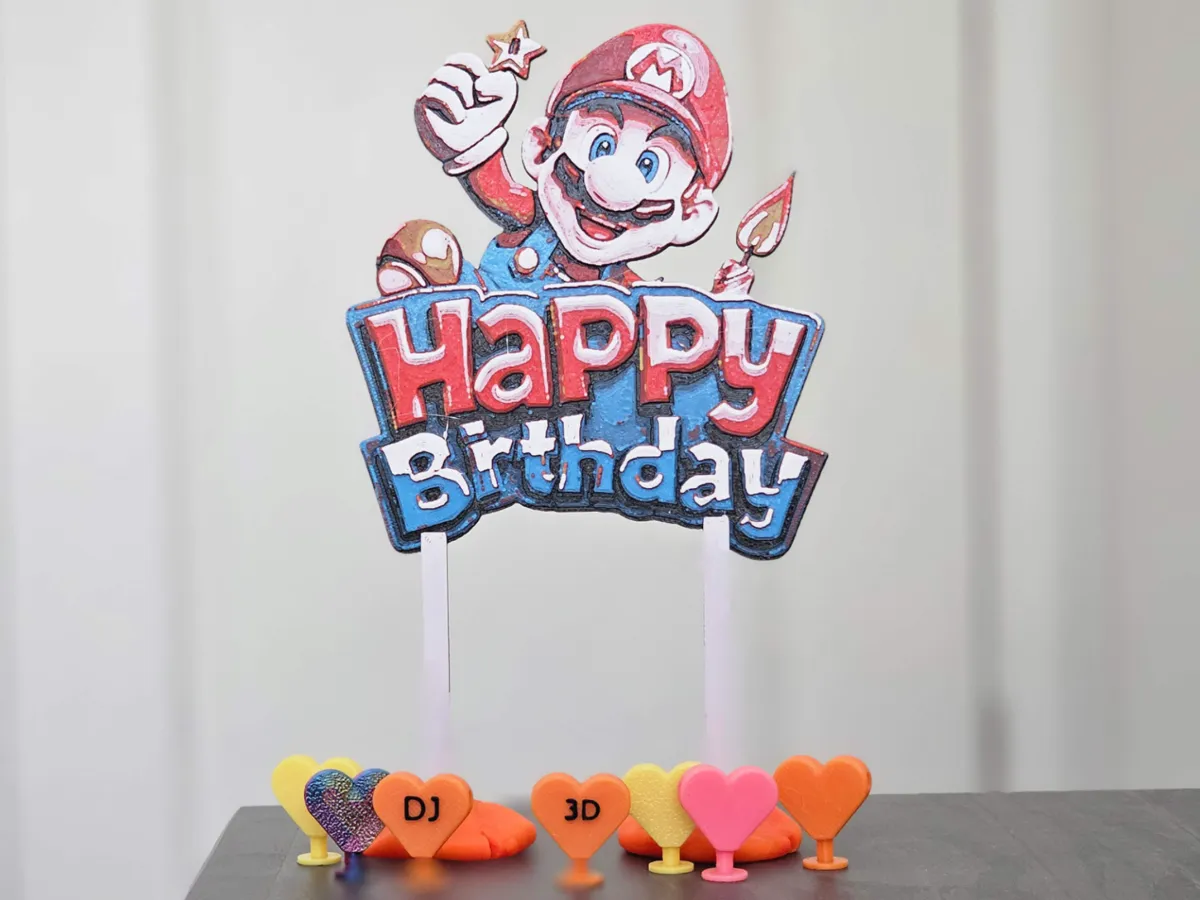 Birthday Cake Topper - Super Mario