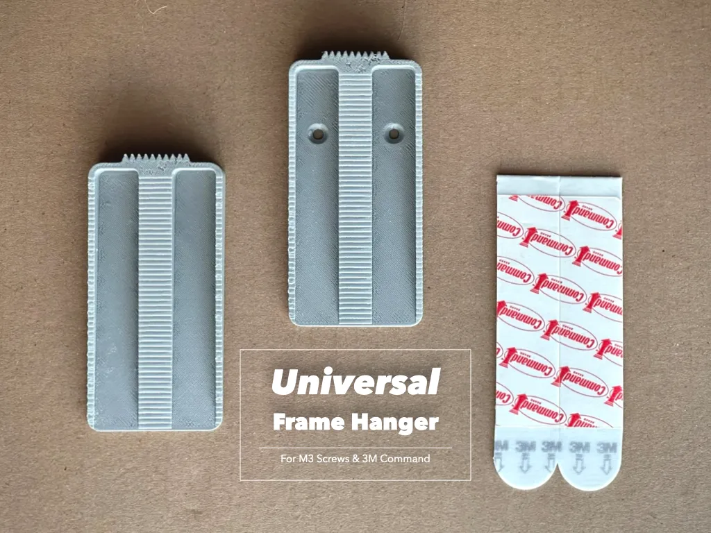 Universal Frame Hanger for M3 Screws / 3M Command