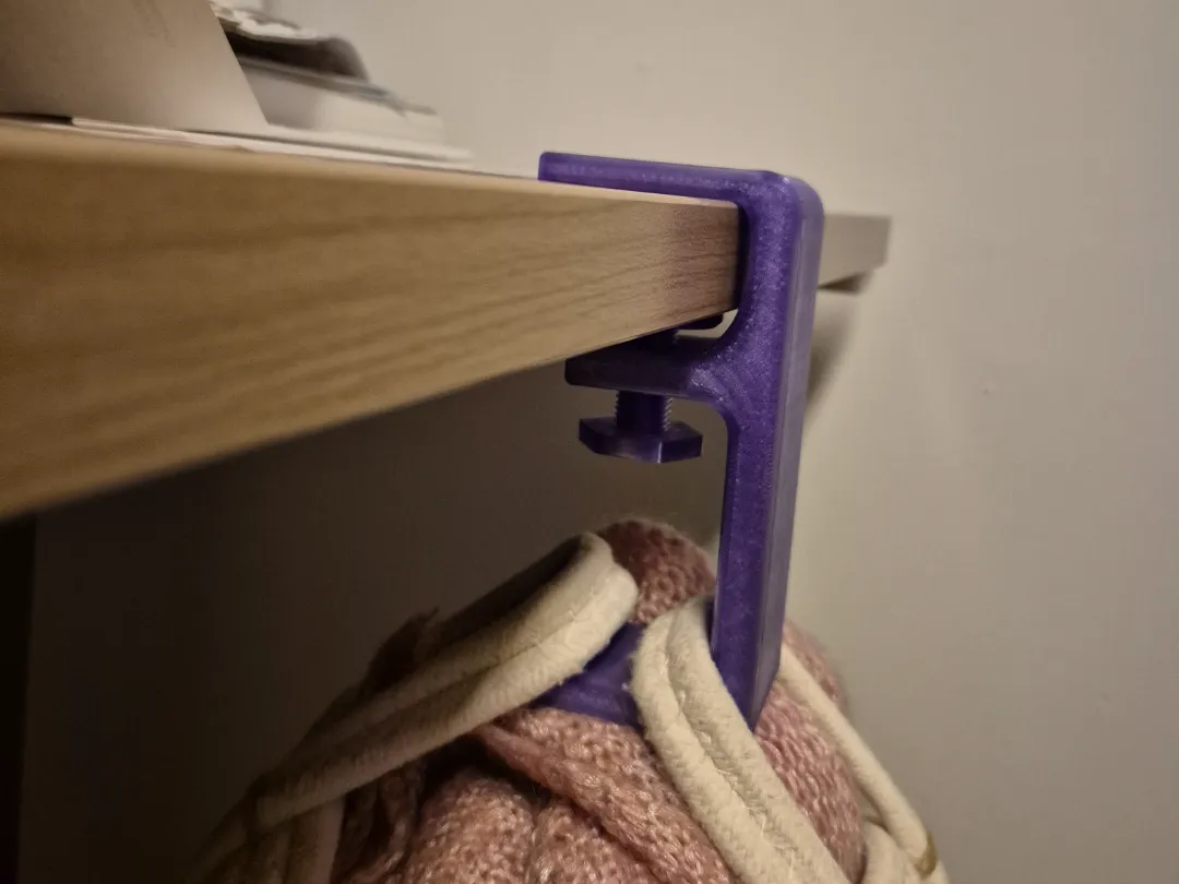 Adjustable desk hook for bags or handbags