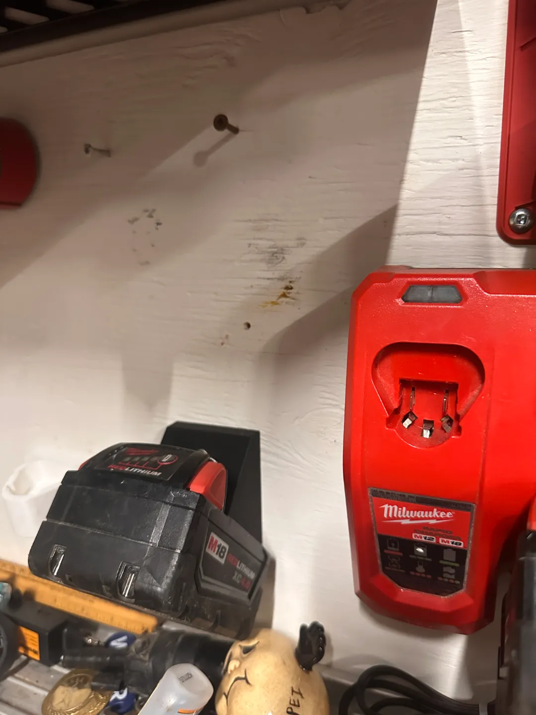 Tilted Milwaukee M18 Battery holder., photo 2 of 4 - Tilted Milwaukee M18 Battery holder. Tools & Workshop