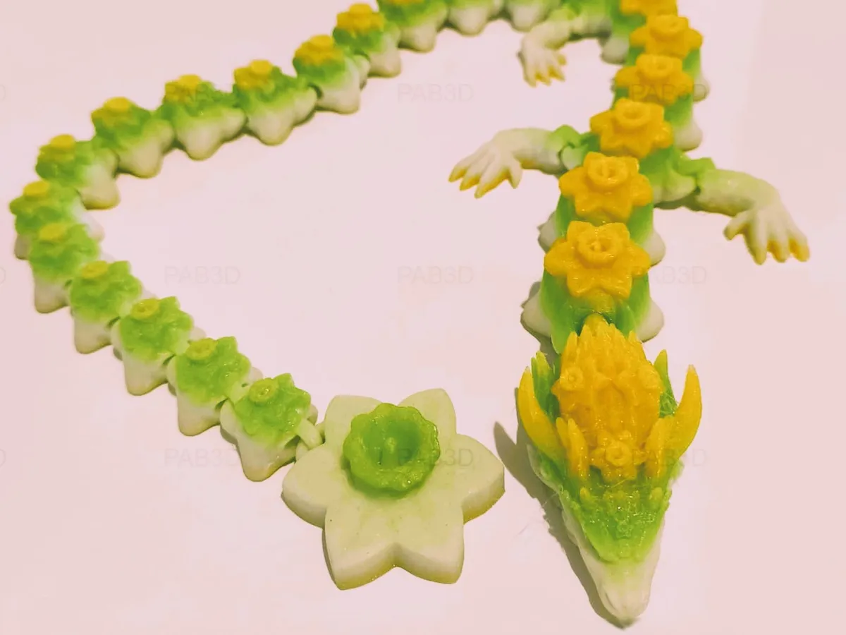Articulated Flexi dragon Daffodil wings