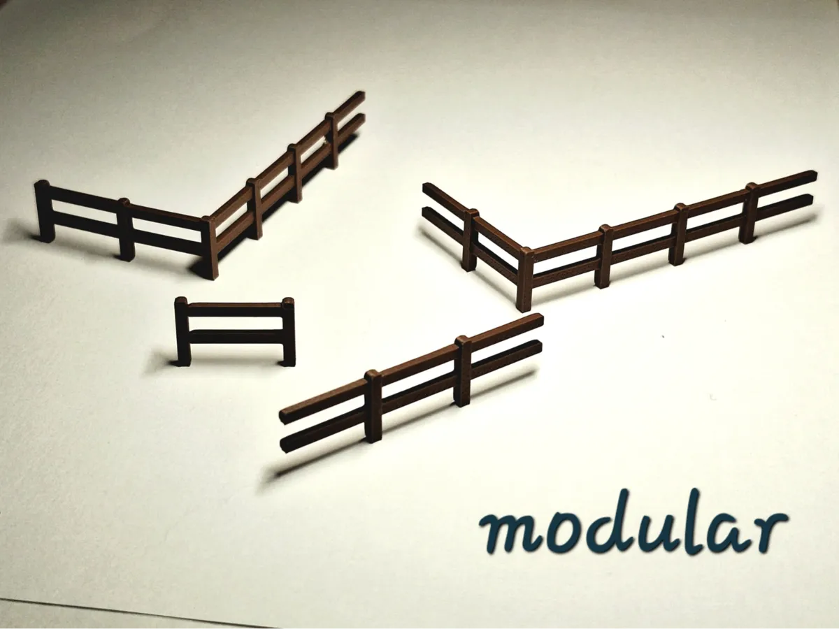 H0 modular wooden fence medium
