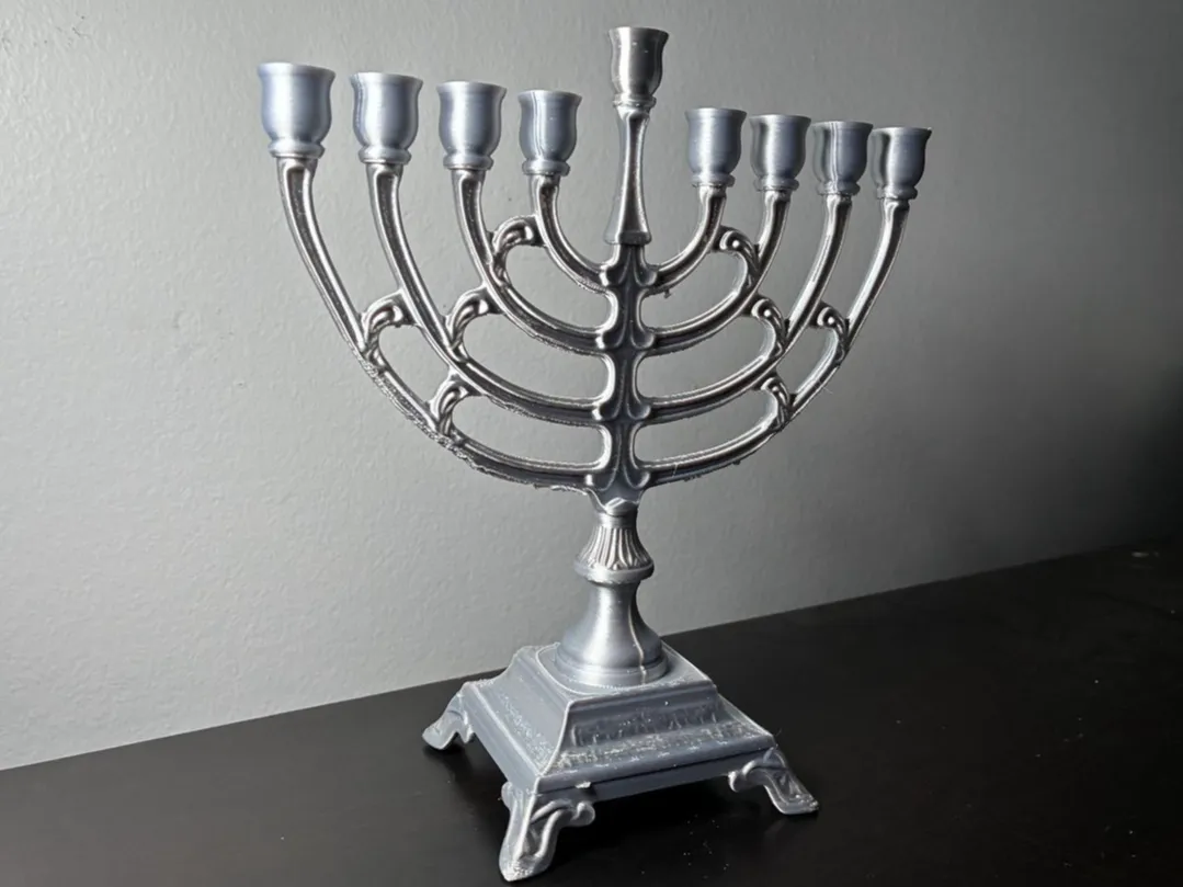 Traditional Hanukkah Menorah, Life Size Broken Up