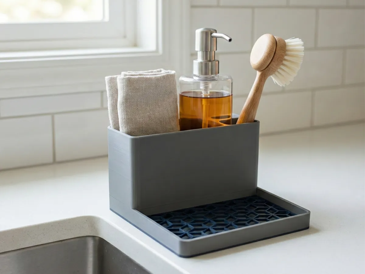Modern Geometric Kitchen Sink Organizer & Caddy