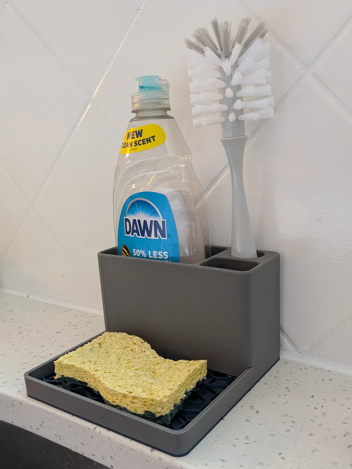 Modern Geometric Kitchen Sink Organizer & Caddy, photo 3 of 3 - Modern Geometric Kitchen Sink Organizer & Caddy Kitchen & Dining