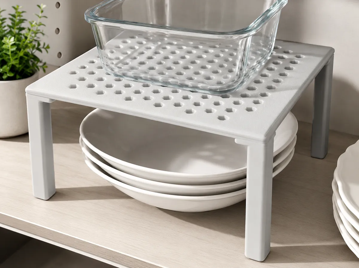 Shelf Riser 24x24cm, Supporto Rialzo Salvaspazio