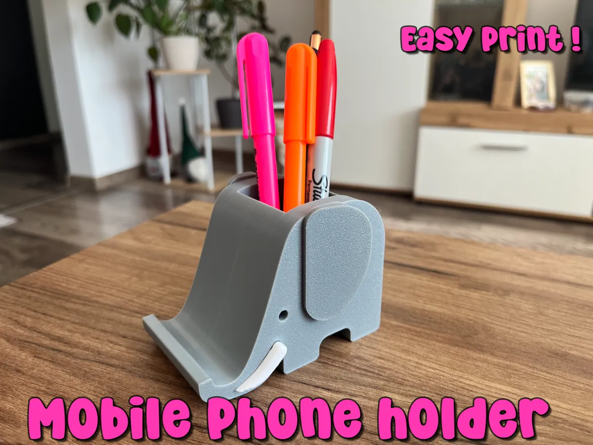 Pen and Phone Holder- Elephone - Elephant style - Stands with Storage, in stock