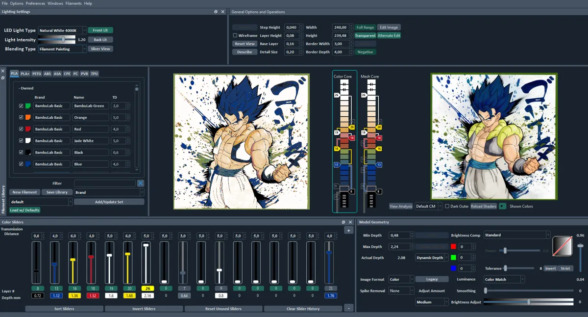 Dragon Ball Super - Gogeta Blue Hueforge, photo 3 of 4 - Dragon Ball Super - Gogeta Blue Hueforge Generative Art