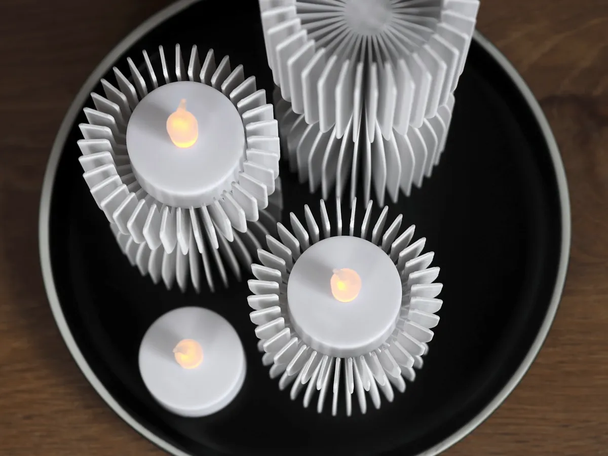Pillars of Light 2: Hourglass Tealight Holder Set, photo 3 of 4 - Pillars of Light 2: Hourglass Tealight Holder Set Household