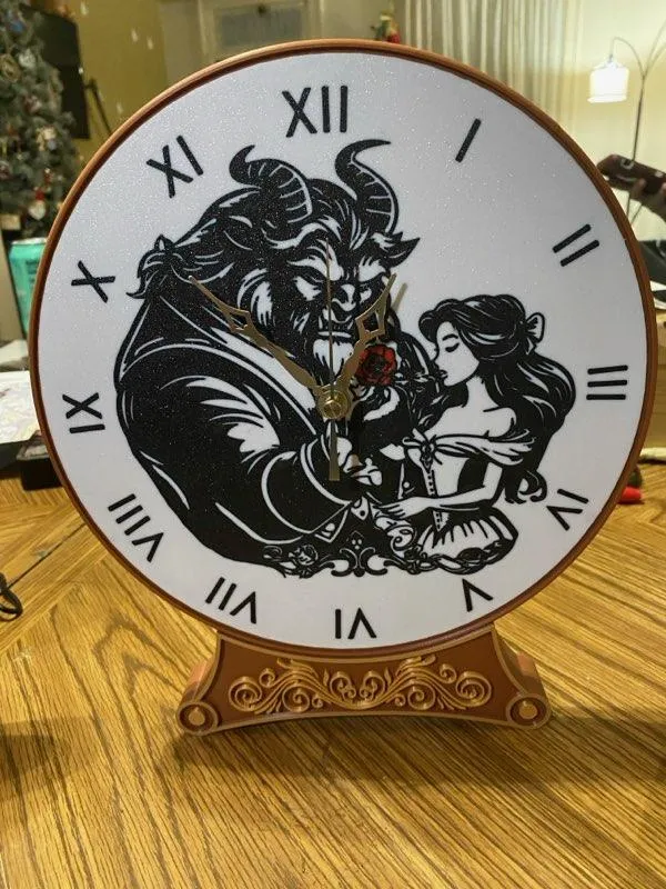 Beauty and the Beast Clock Face, photo 2 of 4 - Beauty and the Beast Clock Face Generative Art