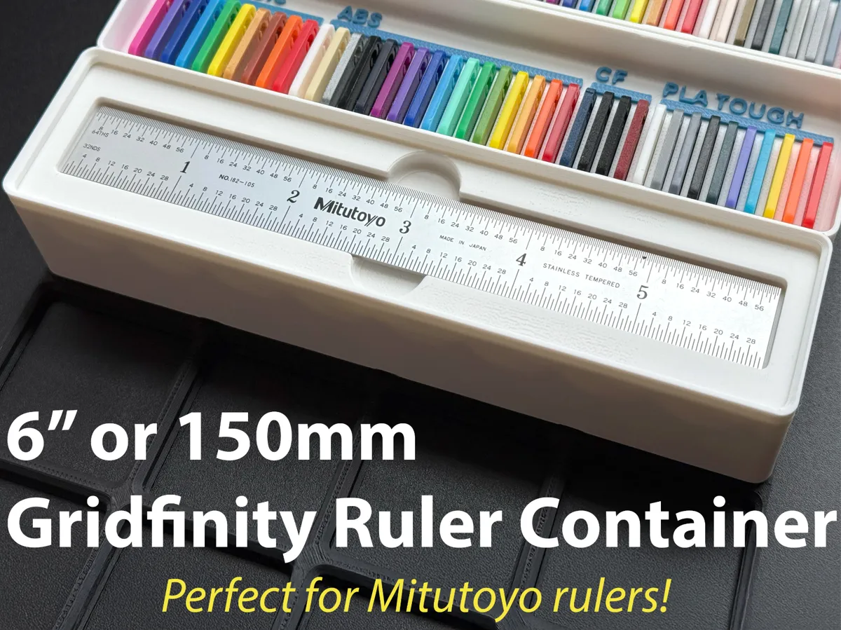Mitutoyo 6" Gridfinity Ruler Container