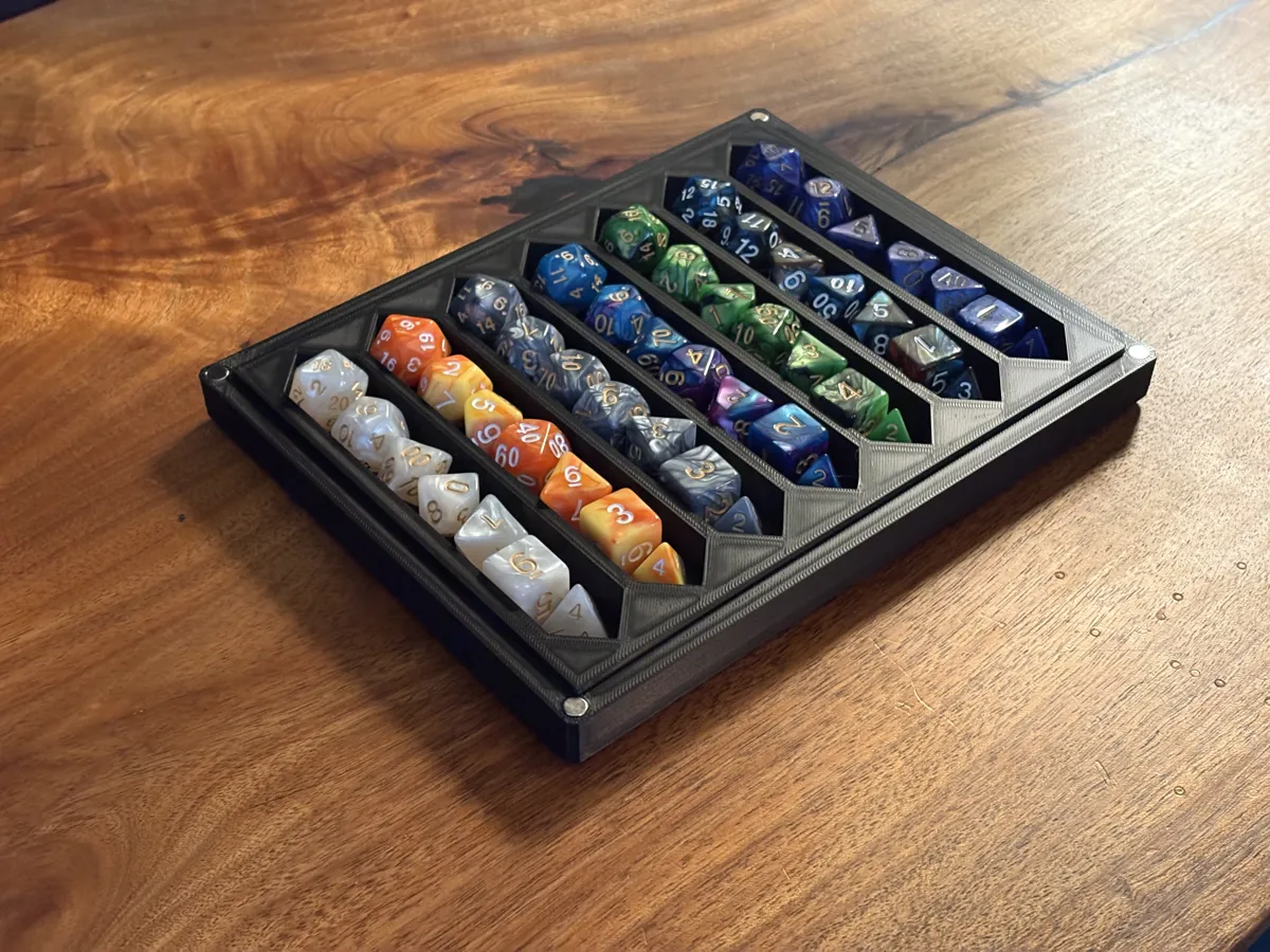 Dice Organizer Magnetic Lid with Rolling Tray, photo 4 of 4 - Dice Organizer Magnetic Lid with Rolling Tray Board Games & Tabletop