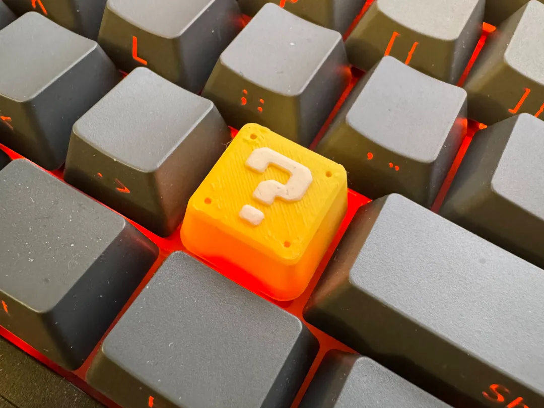 Retro Mario Question Cube Keycap
