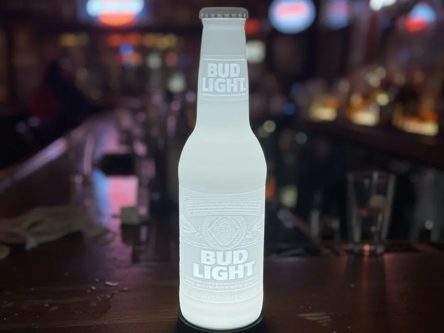 Bud Light Lighted Bottle (with bottle cap)