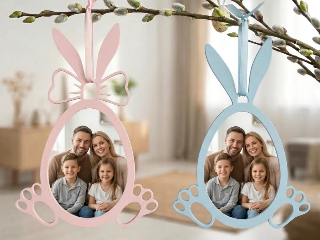 Bunny Egg Photo Frame Ornaments Cute Easter Set