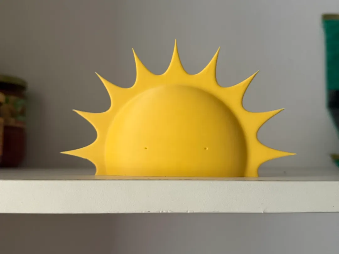 Half sun cake topper or shelf decor