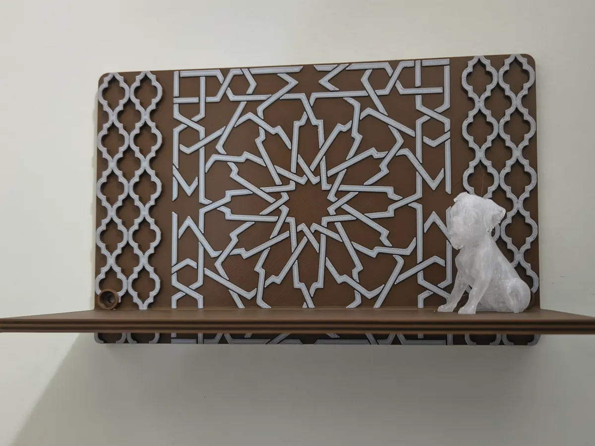Oriental Geometric Wall Shelf, Decorative Display - Display & Figure Shelves, in stock