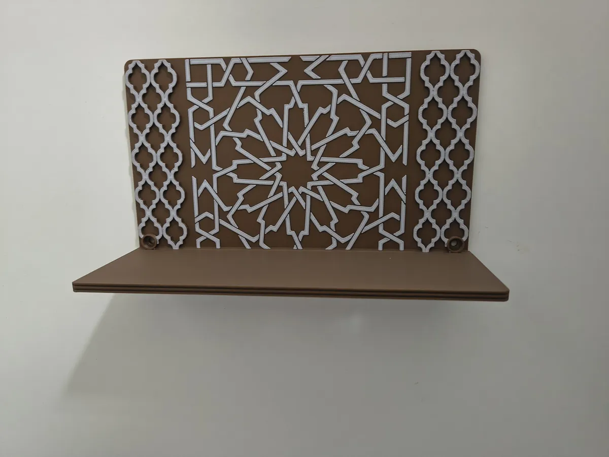Oriental Geometric Wall Shelf, Decorative Display, photo 3 of 4 - Oriental Geometric Wall Shelf, Decorative Display Storage & Organisation