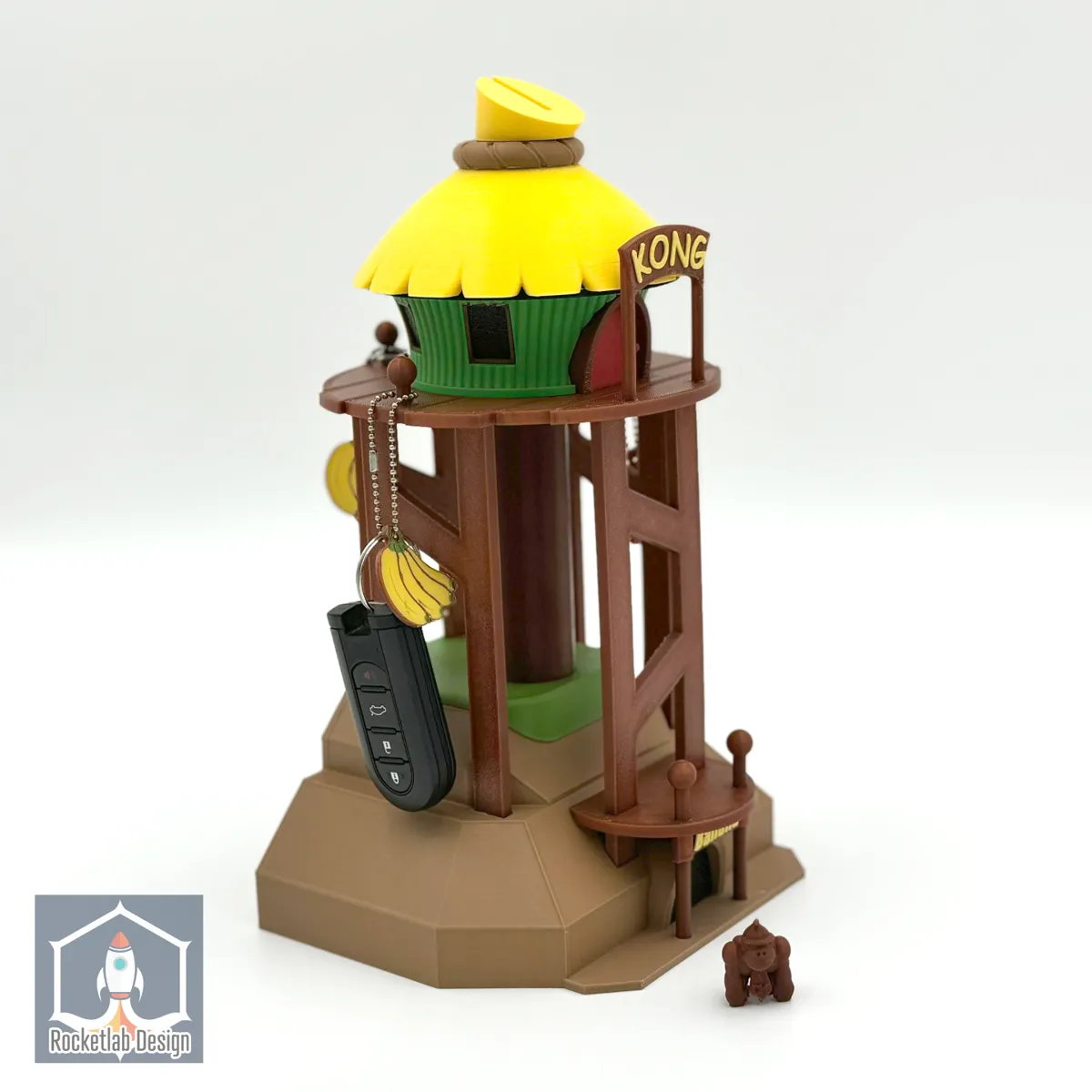 Donkey Kong Tree House Key Hanger & Piggy Bank, photo 2 of 4 - Donkey Kong Tree House Key Hanger & Piggy Bank Miniatures