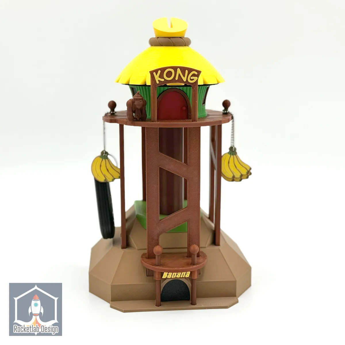 Donkey Kong Tree House Key Hanger & Piggy Bank, photo 4 of 4 - Donkey Kong Tree House Key Hanger & Piggy Bank Miniatures