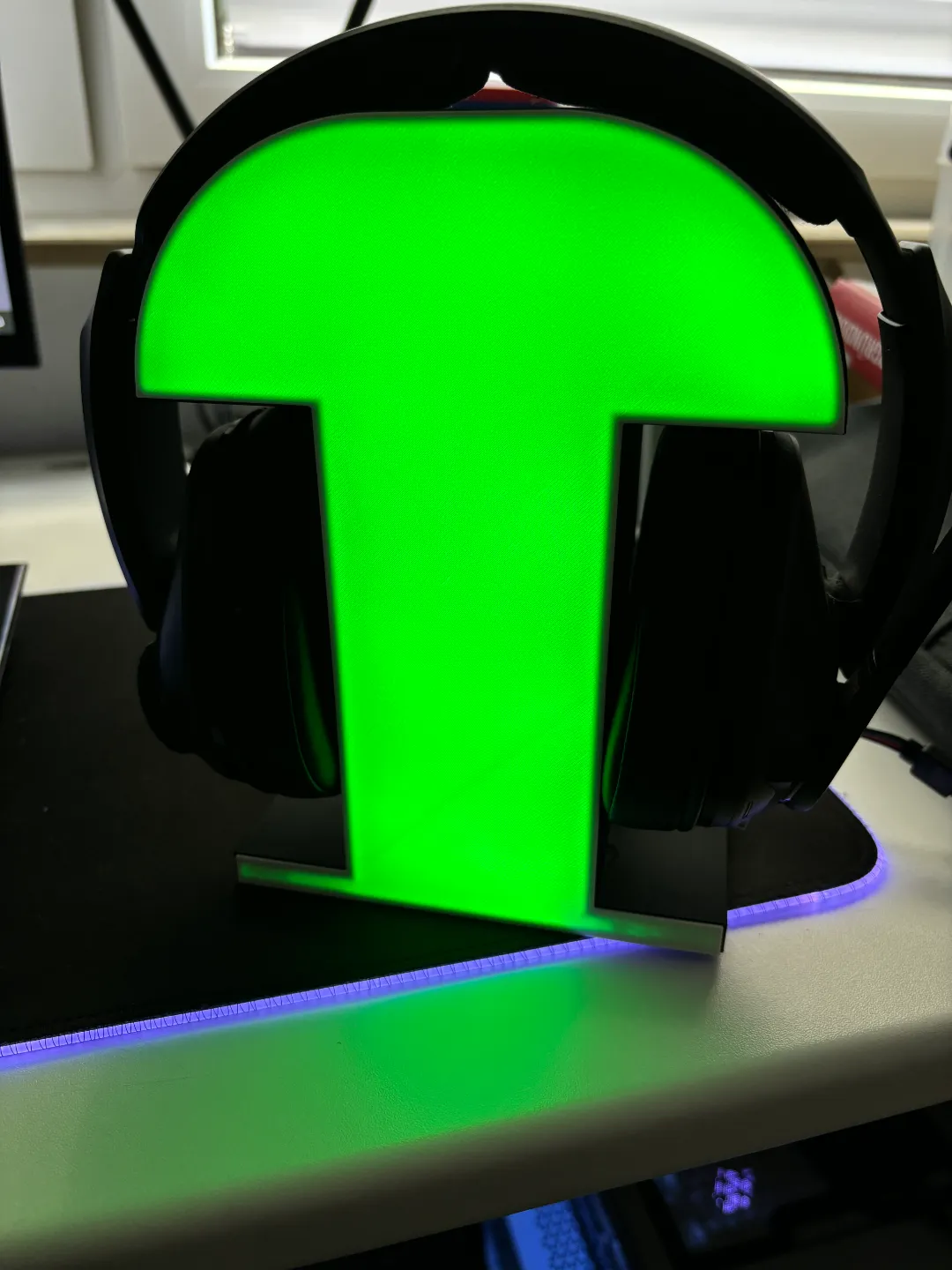 Headphone stand with replaceable Front and Light - Signs & Logos, in stock in India
