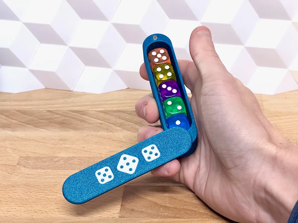 Dice Flick Box (magnetic fidget dice storage), photo 3 of 4 - Dice Flick Box (magnetic fidget dice storage) Toys & Games
