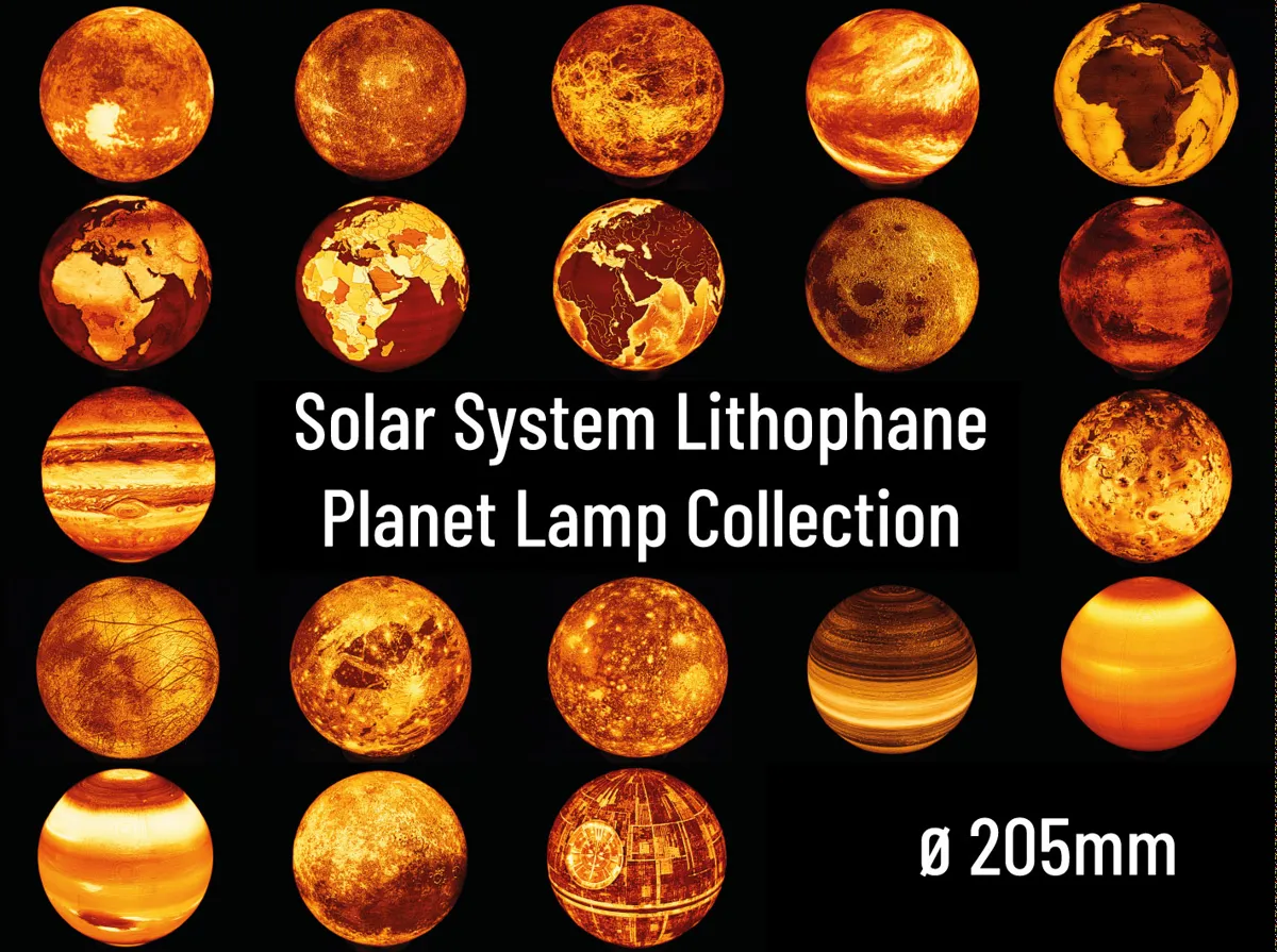 Solar System Lithophane Planet Lamps - ⌀205mm