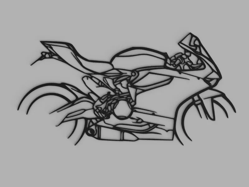 Motorcycle Silhouette Wall Art