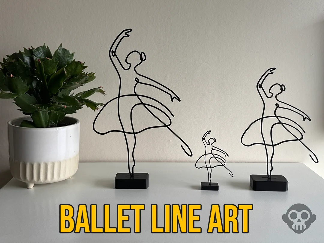 Ballet Dancer Line Art Sculpture