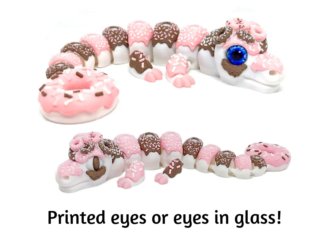 Donut dragon - A1 mini, printed or eyes in glass!