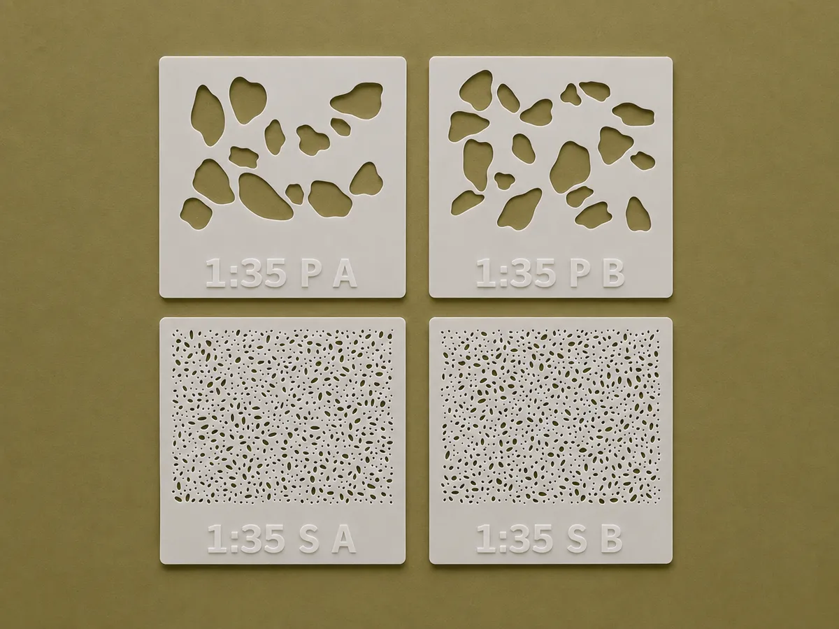 WWII German Ambush Camouflage Stencils, 5 Scales
