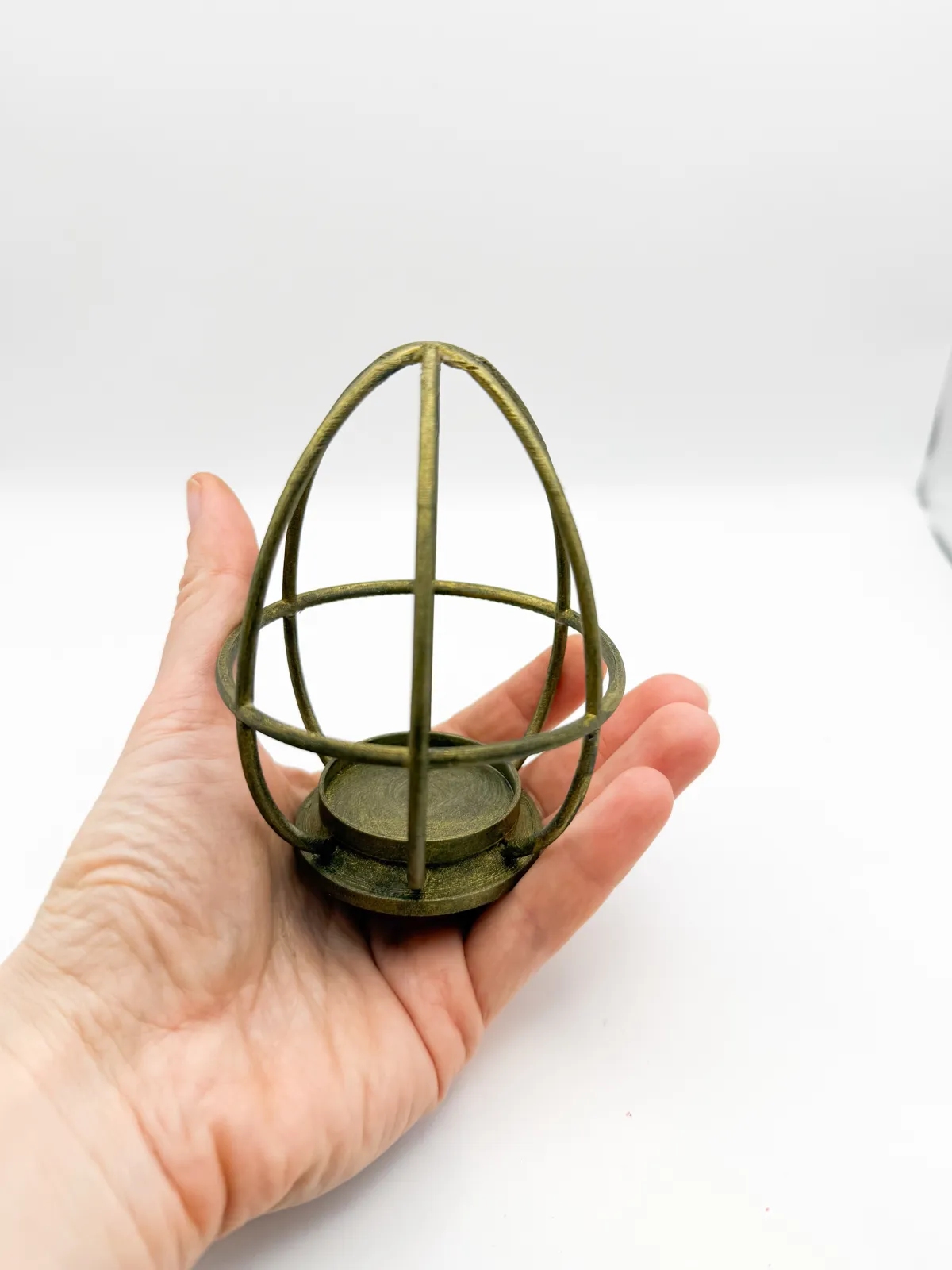Egg-Orb Tealight Cage Lantern, photo 2 of 4 - Egg-Orb Tealight Cage Lantern Home Decor Items