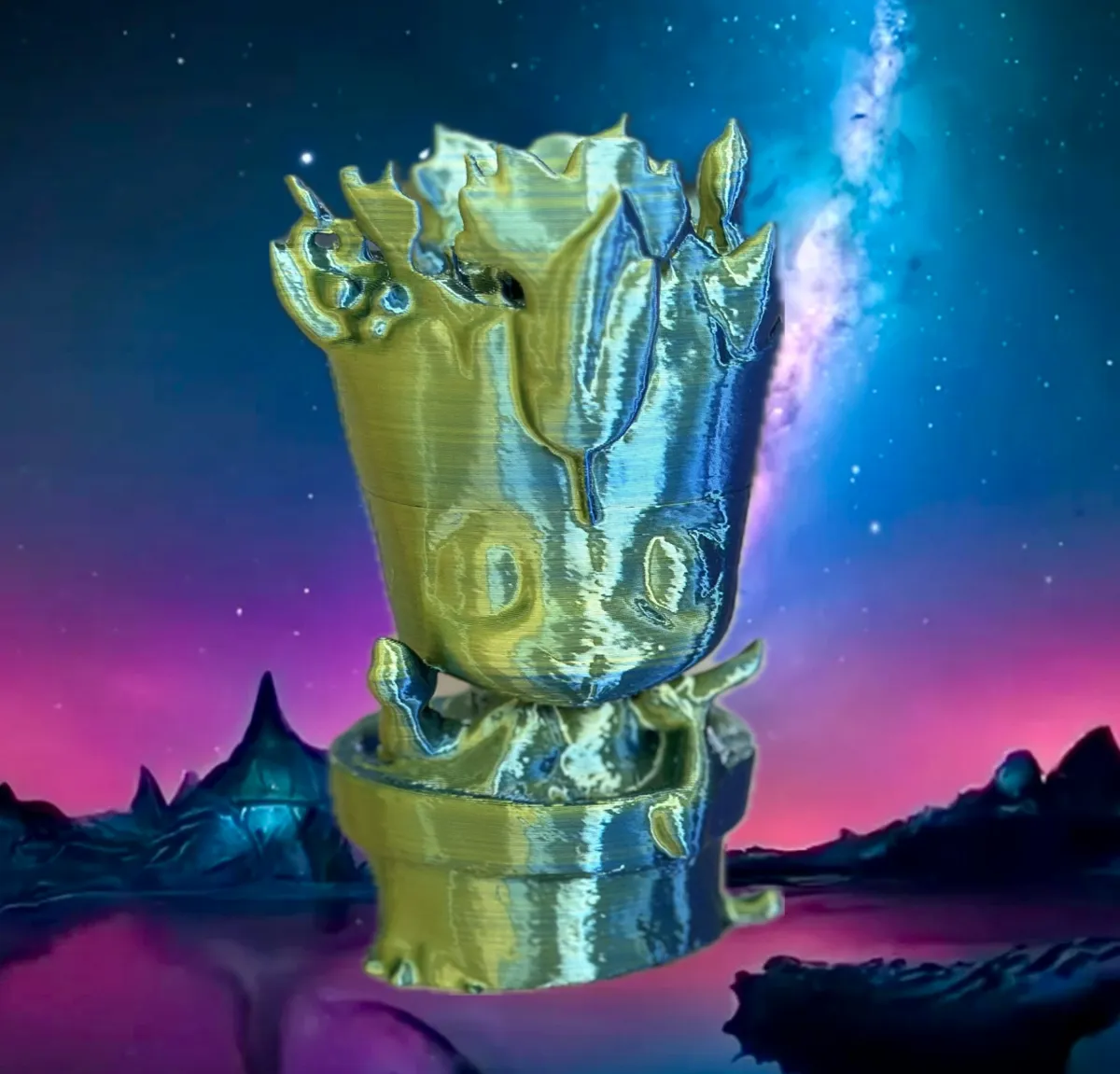 Three cute baby Groot guys in flower pot, photo 3 of 4 - Three cute baby Groot guys in flower pot Garden & Outdoor