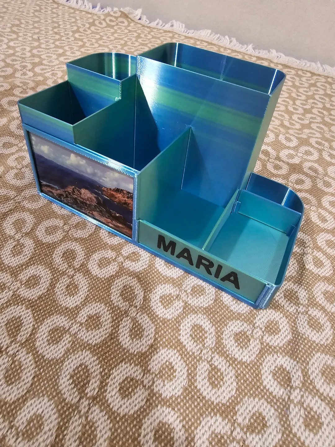 Desk Organizer Pen Holder with Zink Photo Slot, photo 2 of 4 - Rotating & Multi-compartment, desk organisation