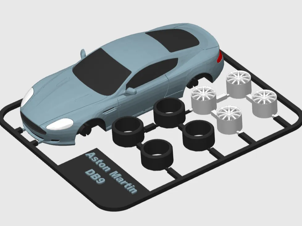 Aston Martin DB9 kit card - Mini Model Kit Cards, in stock