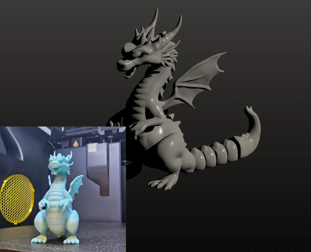 Dragon with adjustable tail
