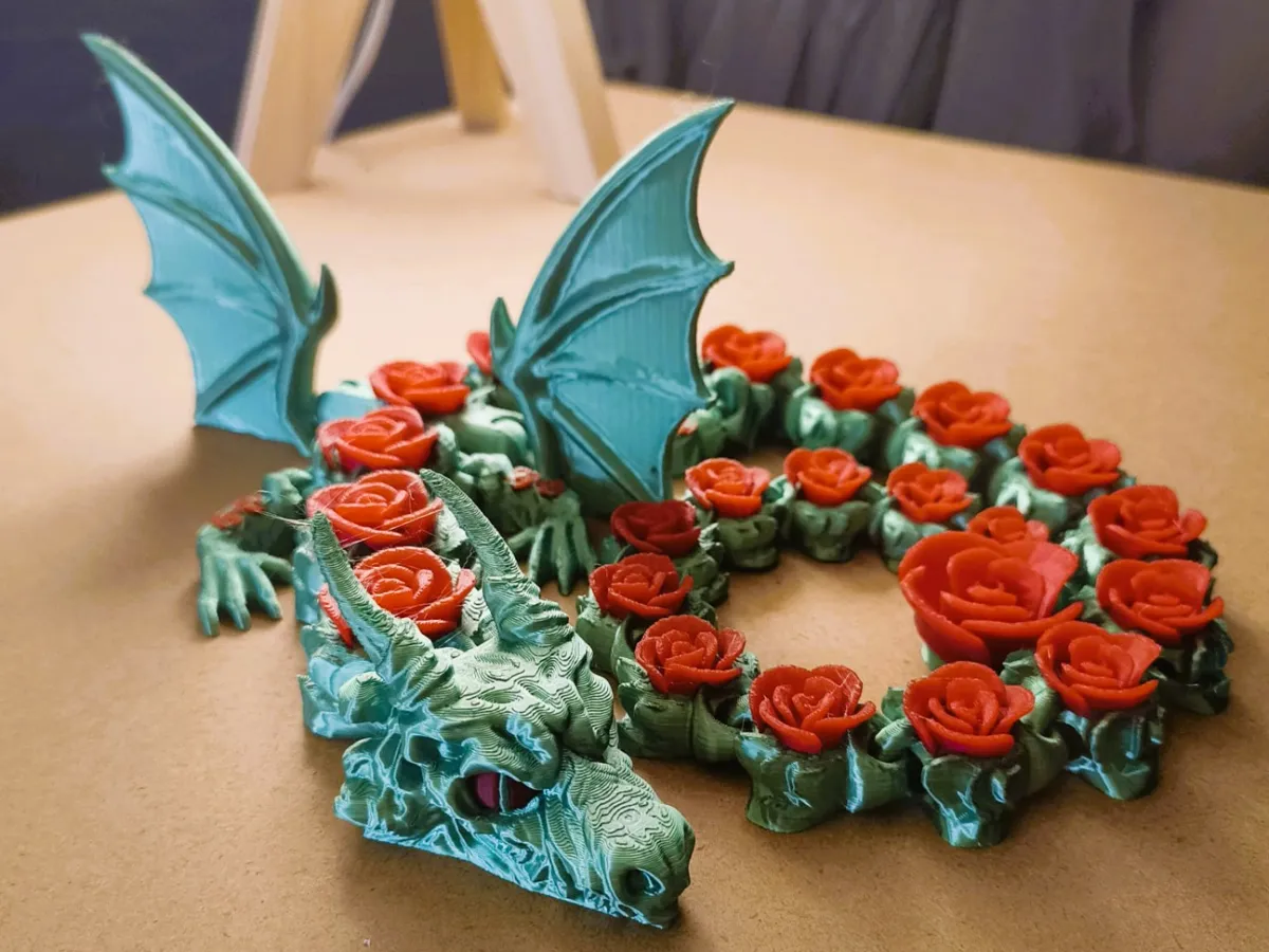 Articulated flexi dragon rose wing