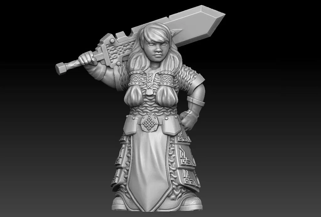 Female dwarf fighter Dnd Miniature