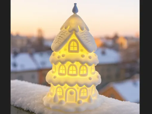 Wintertraum-Lichterhaus im Schneekleid KC008
