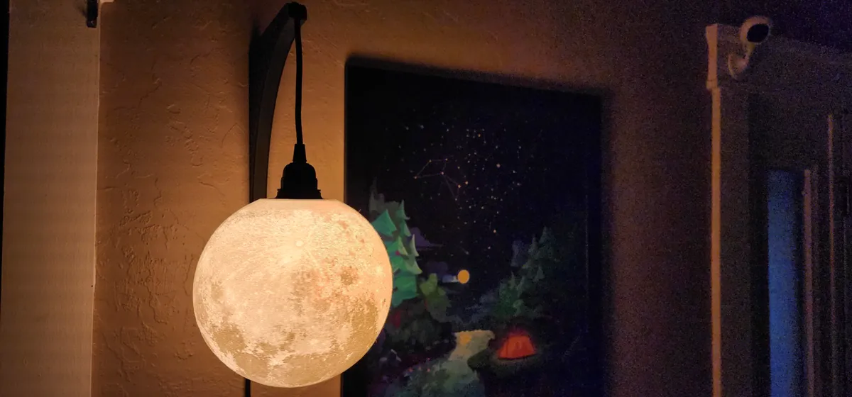 Moon Lithophane Lamp - 8 inch diameter